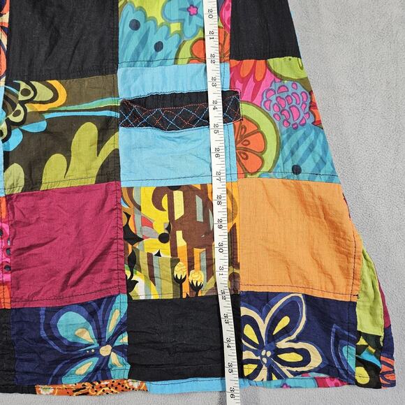 Rising International Patchwork Dress Size XXL Sun Dress Boho Hippie Artsy Cotton - Picture 14 of 14